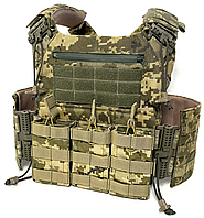 Плитоноска піксель c підсумками ак, розвантажувальні жилети без плит, жилет армійський тактичний камуфляж для ЗСУ