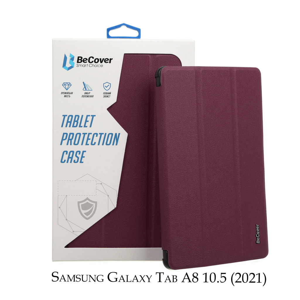 Чохол-обкладинка Samsung Galaxy Tab A8 (X200/205) BeCover Smart Case Red Wine