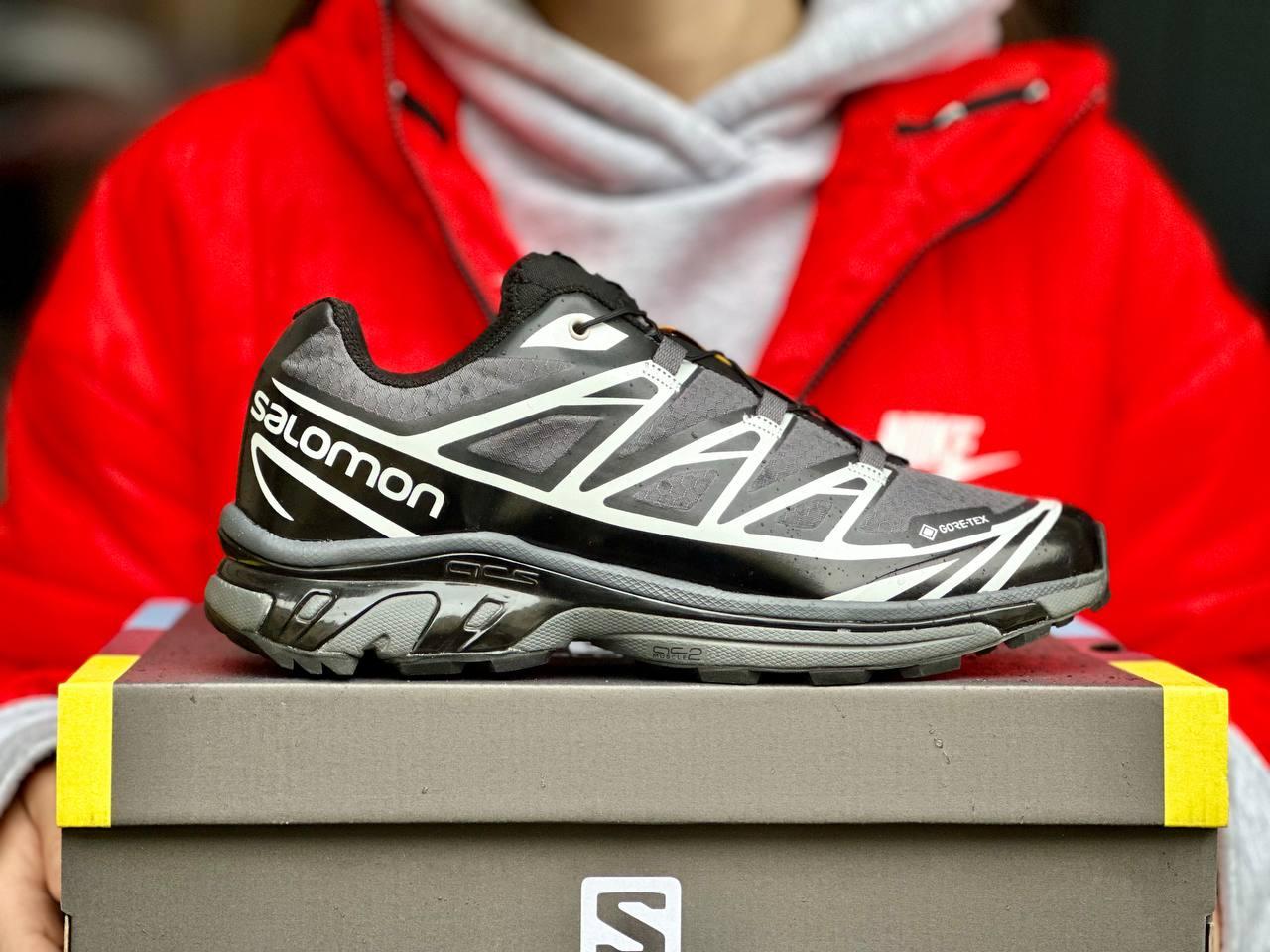 Чоловічі кросівки Salomon XT-6 Expanse Grey Black White (Сірі) Взуття Соломон XT-6 Експенс текстиль шкіра демісезон