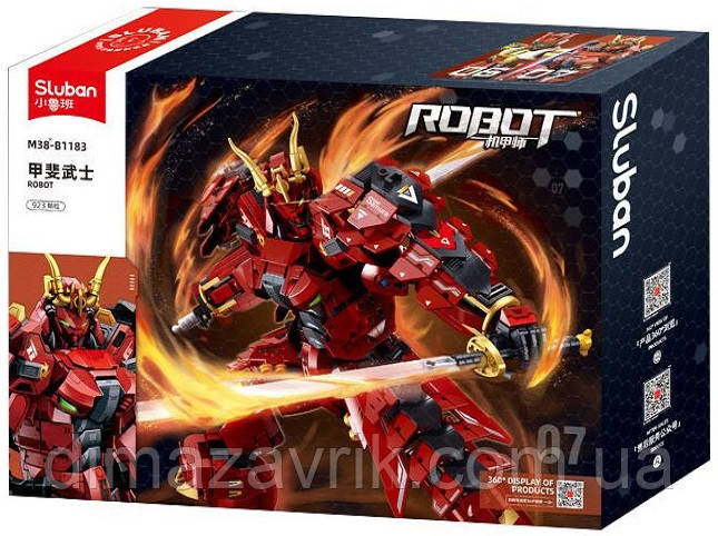 Конструктор Sluban B1183 "Робот воїн Кай залізний Самурай Mecha 35 см" 923 деталі, фото 1