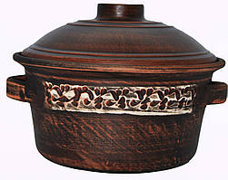 Каструля ангоб з ручками, 2л, Червона глина, ARTEL KERAMIST, Арт.28565