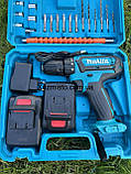 Шурупокрут Makita 24V 5.0AH з набором інструментів/Акумуляторний шурупокрут Макіта 24 В з насадками в кейсі, фото 3