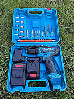Шурупокрут Makita 24V 5.0AH з набором інструментів/Акумуляторний шурупокрут Макіта 24 В з насадками в кейсі