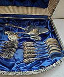 Антикварний посрібний чайний набір (кладки,вилки) Троянди, фото 4