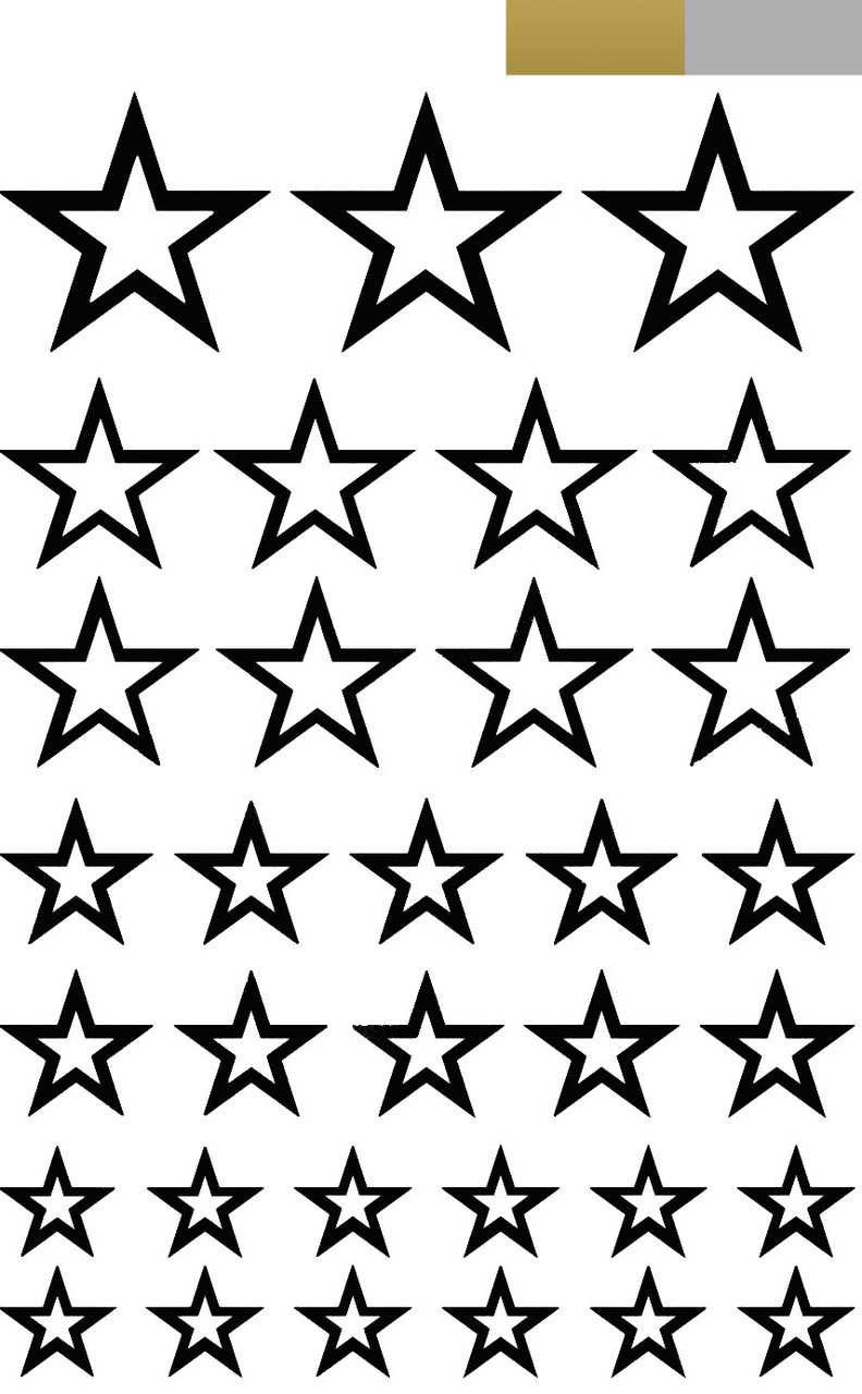 Наклейки "Зірки" контурні (21х14см.) металік
