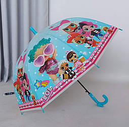 Парасолька дитяча з малюнком на куполі «Ляльки ЛОЛ»