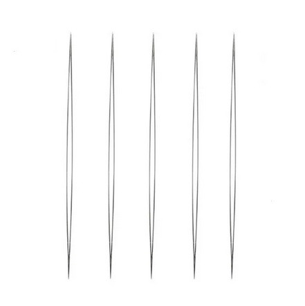 Набір голок роздвоєних для бісеру, вишивки 10.2 см 5 штук, фото 1