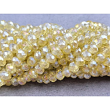 Намистини кришталеві 6мм, блідо-жовтий з переливом