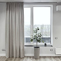 Штора на тасьмі 1 шт ширина-150 висота-250 мікровелюр Сірий