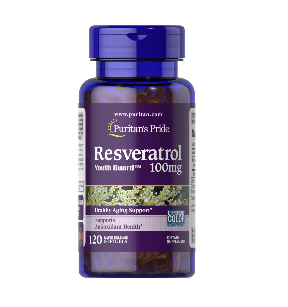 (уцінка термін по 5.25) Ресвератрол Puritan's Pride Resveratrol 100 мг 120 капс.