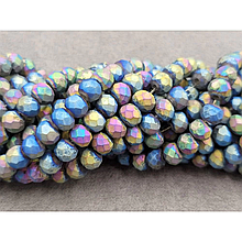 Намистини кришталеві 6мм, райдужний металік матовий