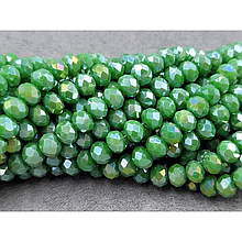 Намистини кришталеві 6мм, зелений матовий з переливом