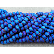 Намистини кришталеві 6мм, синій металік матовий