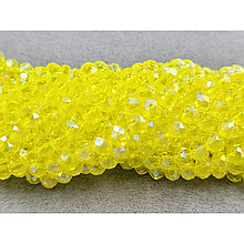 Намистини кришталеві 6мм, жовтий прозорий з переливом