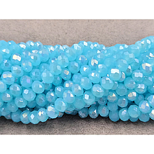 Намистини кришталеві 6мм, світло-блакитний матово-прозорий з переливом