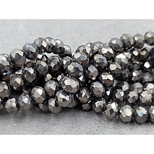 Намистини кришталеві 6мм, графітовий металік