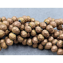 Намистини кришталеві 6мм, мідний матовий