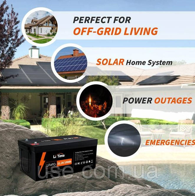 Літій залізо фосфатний 5кВт, 48вольт, Volt, В, 5кВт*год, kWh, 100ампер, 100ah, ампер-годин, LiFePO4