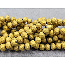 Намистини кришталеві 6мм, золото матовий