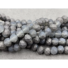 Намистини кришталеві 6мм, графітовий матовий