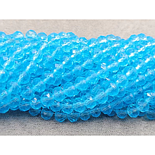 Намистини кришталеві 6мм, блакитний прозорий
