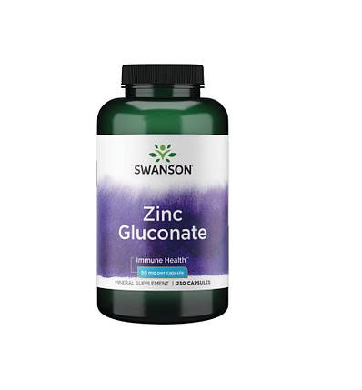 Цинк Swanson Zinc Gluconate 50 мг 250 капс., фото 1