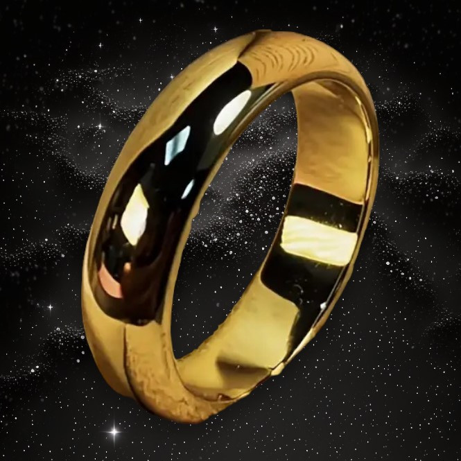 Класична обручка титанова сталь Liresmina Jewelry 4мм 18К золотиста розмір 15