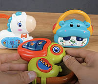 Піаніно Бегемотик WToys укр мова підсвічування ноти казки пісні 12*4*11см (W-04490), фото 2