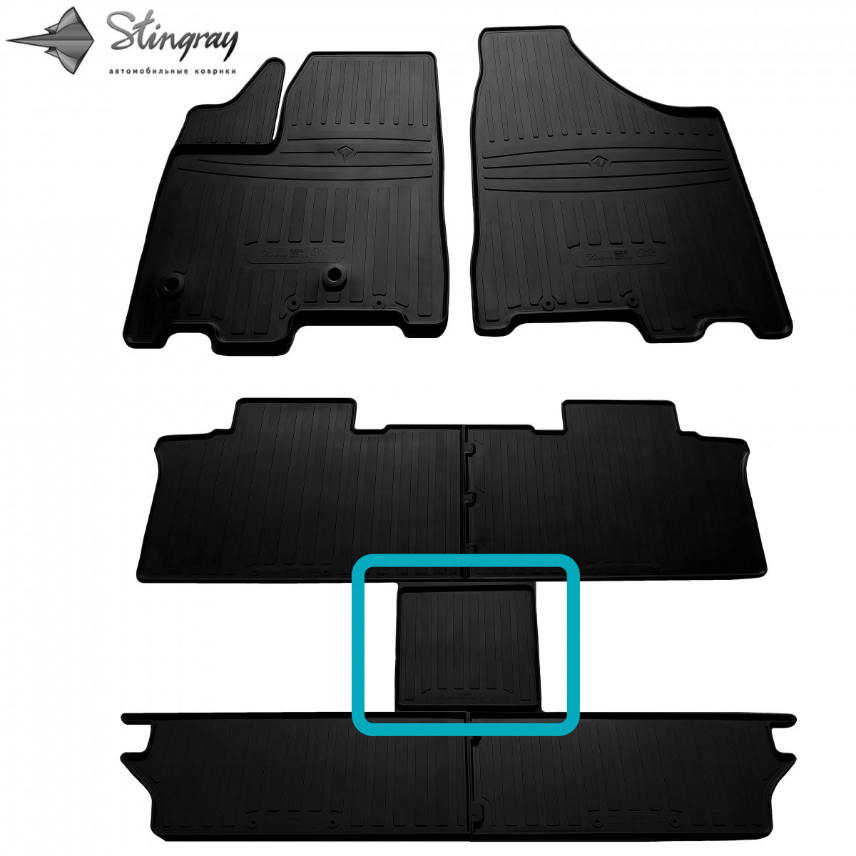 Водійський Гумовий Килимок задний средний для Toyota Sienna III (6 Seats) (2010-...) Тойота