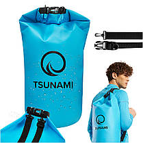 Гермомішок TSUNAMI Dry Pack 20 л водозахисний Sky Blue (P-5905973400022), фото 5