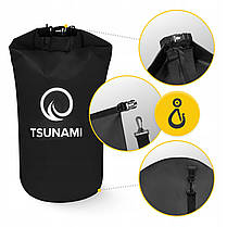 Гермомішок TSUNAMI Dry Pack 20 л водозахисний Black (P-5905973400015), фото 3