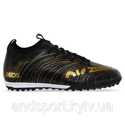 Сороконіжки футбольні ZOOM 230313-4 розмір 40-45 чорний-золотий Код 230313-4, фото 1