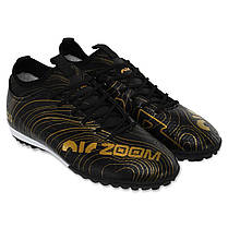 Сороконіжки футбольні ZOOM 230313-4 розмір 40-45 чорний-золотий Код 230313-4, фото 5