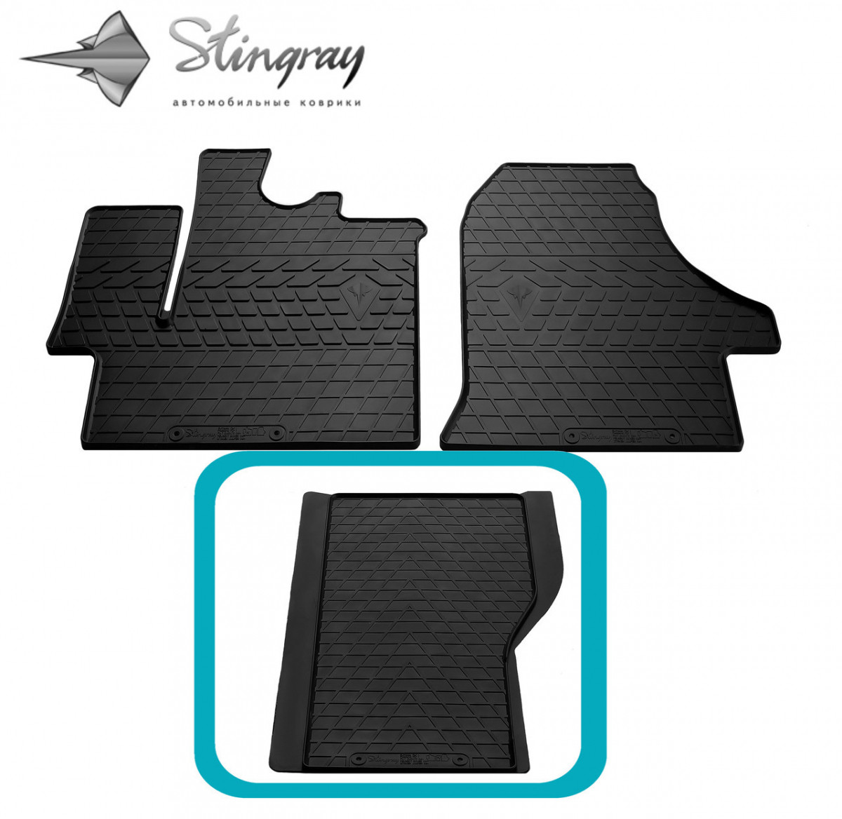 Передній гумовий середній килимок для Peugeot Boxer (2006-...) Пежо, фото 1