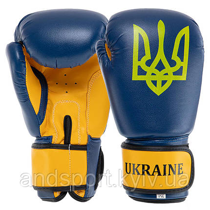 Боксерські рукавиці UKRAINE MA-7555 2-16 унцій синій-жовтий Код MA-7555, фото 1