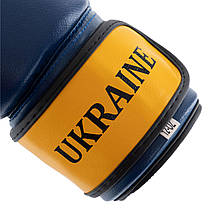 Боксерські рукавиці UKRAINE MA-7555 2-16 унцій синій-жовтий Код MA-7555, фото 3