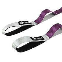 Стрічка стропа з петлями для розтяжки STRETCHING STRAP EZOUS I-02 10 петель сірий-фіолетовий Код I-02, фото 2