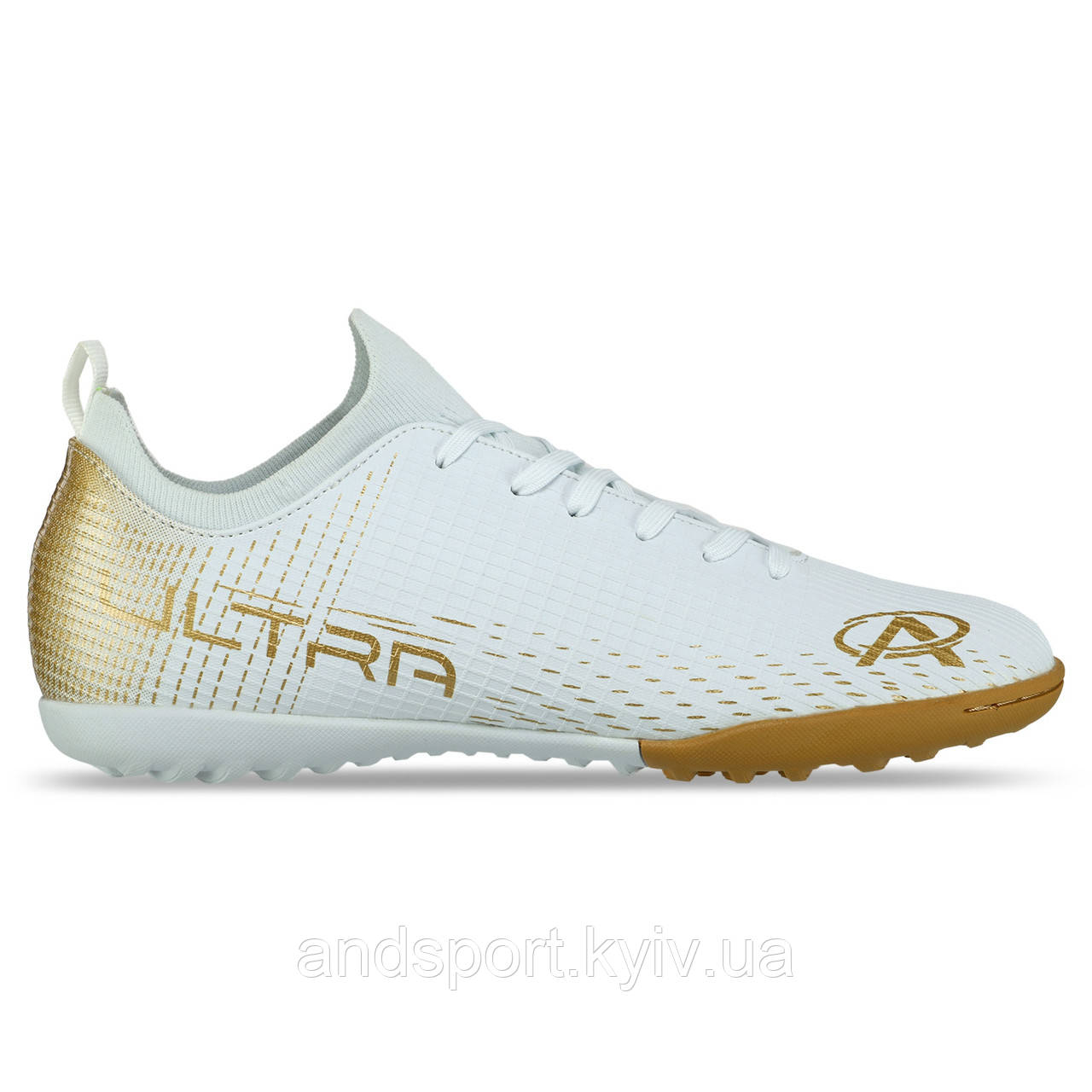Сороконіжки футбольні Pro Action PRO0402-10 розмір 40-45 білий-золотий Код PRO0402-10