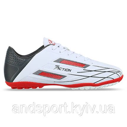 Сороконіжки футбольні Pro Action VL21883-TFM-WR розмір 40-45 білий-червоний Код VL21883-TFM-WR, фото 1