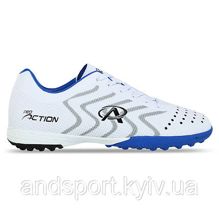 Сороконіжки футбольні Pro Action VL22587-TFY-WB розмір 35-40 білий-синій Код VL22587-TFY-WB, фото 1
