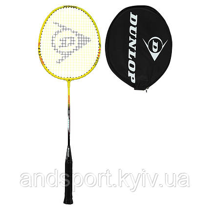 Ракетка для бадмінтону професійна в чохлі DUNLOP DL13015234 NITRO-STAR SSX 1.0 YLW G6 HH NF кольори в, фото 1