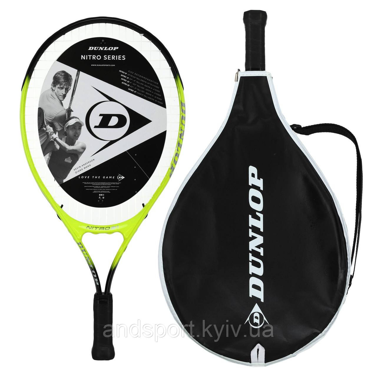Ракетка для великого тенісу дитяча DUNLOP NITRO G000 HQ DL10312855 5-6років 21' чорний-жовтий Код DL10312855
