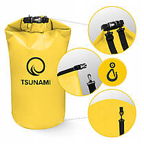 Гермомішок TSUNAMI Dry Pack 30 л водозахисний Yellow (P-5907739314086), фото 3