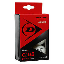Набір м'ячів для настільного тенісу DUNLOP CLUB CHAMP 40 DL679345N 6шт білий Код DL679345N, фото 6