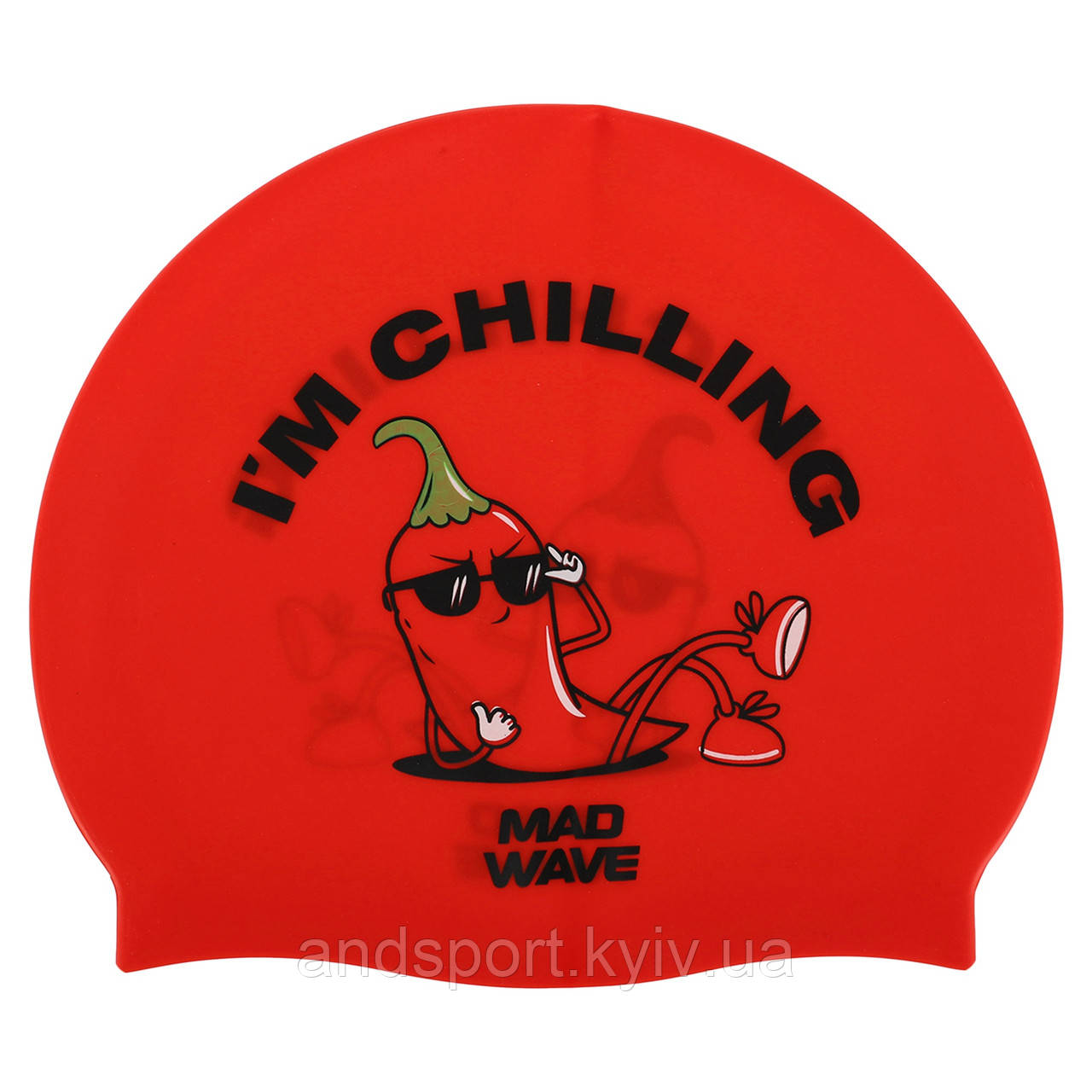 Шапочка для плавання силіконова для дорослих MadWave CHILLING M055315 червоний Код M055315