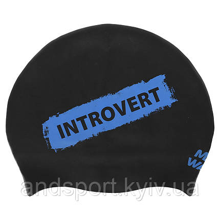 Шапочка для плавання силіконова для дорослих MadWave INTROVERT reversible M055336 чорний-білий Код M055336, фото 1