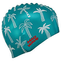 Шапочка для плавання силіконова для дорослих MadWave PALM TREE M055330 зелений Код M055330, фото 4