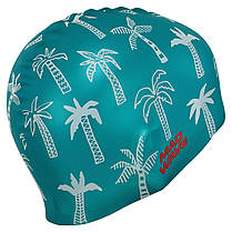 Шапочка для плавання силіконова для дорослих MadWave PALM TREE M055330 зелений Код M055330, фото 5