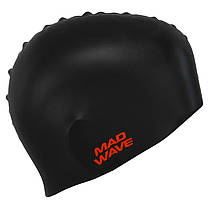 Шапочка для плавання силіконова для дорослих MadWave TIGER M055332 чорний Код M055332, фото 5