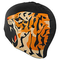 Шапочка для плавання силіконова для дорослих MadWave TIGER M055332 чорний Код M055332, фото 6